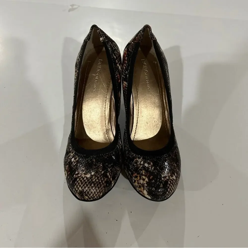BCBGeneration Nalisa Snakeskin Wedge‎ Heels Size 8